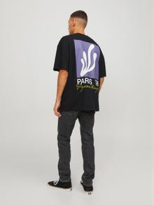 Jack & Jones Nadruk Okrągły dekolt T-shirt -Black - 12247018