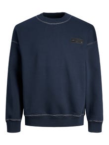 Jack & Jones Effen Sweatshirt met ronde hals -Navy Blazer - 12247032