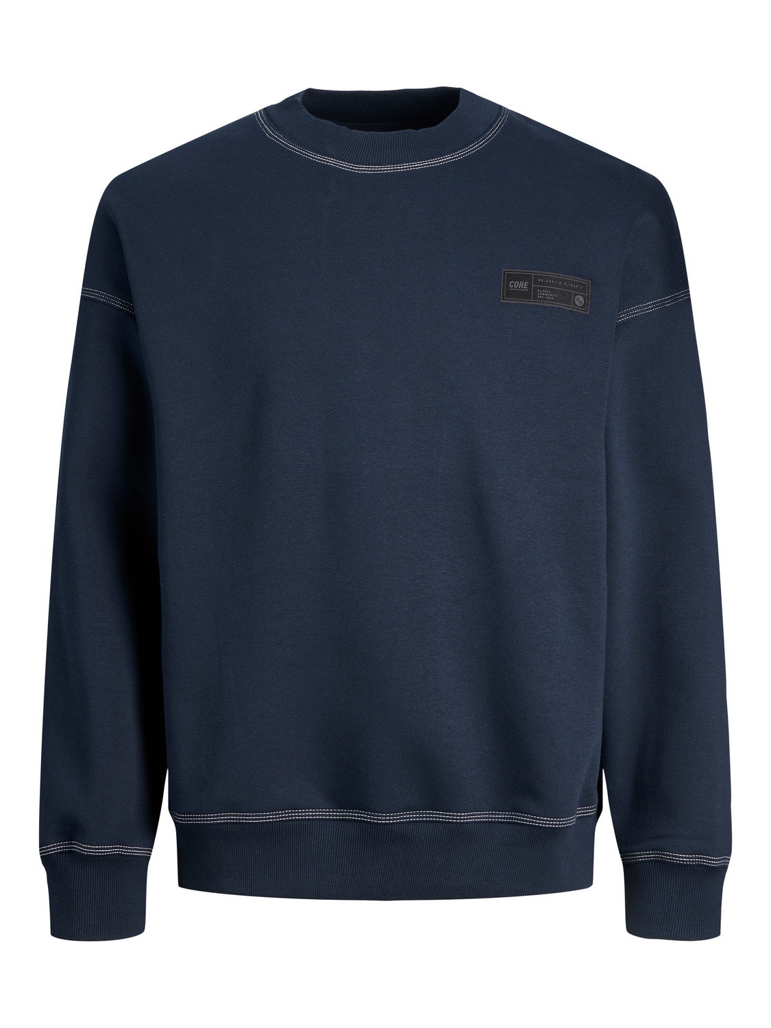 Jack & Jones Ensfarvet Sweatshirt med rund hals -Navy Blazer - 12247032