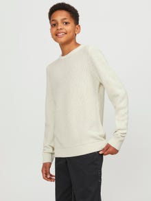 Jack & Jones Sweter z dzianiny z okrągłym dekoltem Dla chłopców -Cloud Dancer - 12247056