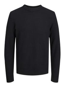 Jack & Jones Crewneck Stickad tröja För pojkar -Black - 12247056