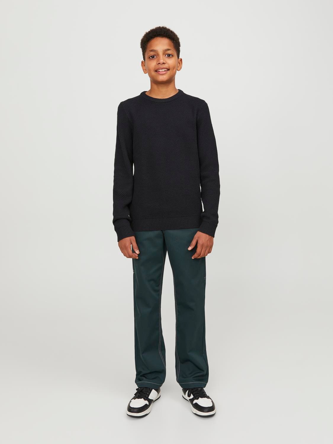 Jack & Jones Gebreide trui met ronde hals Voor jongens -Black - 12247056