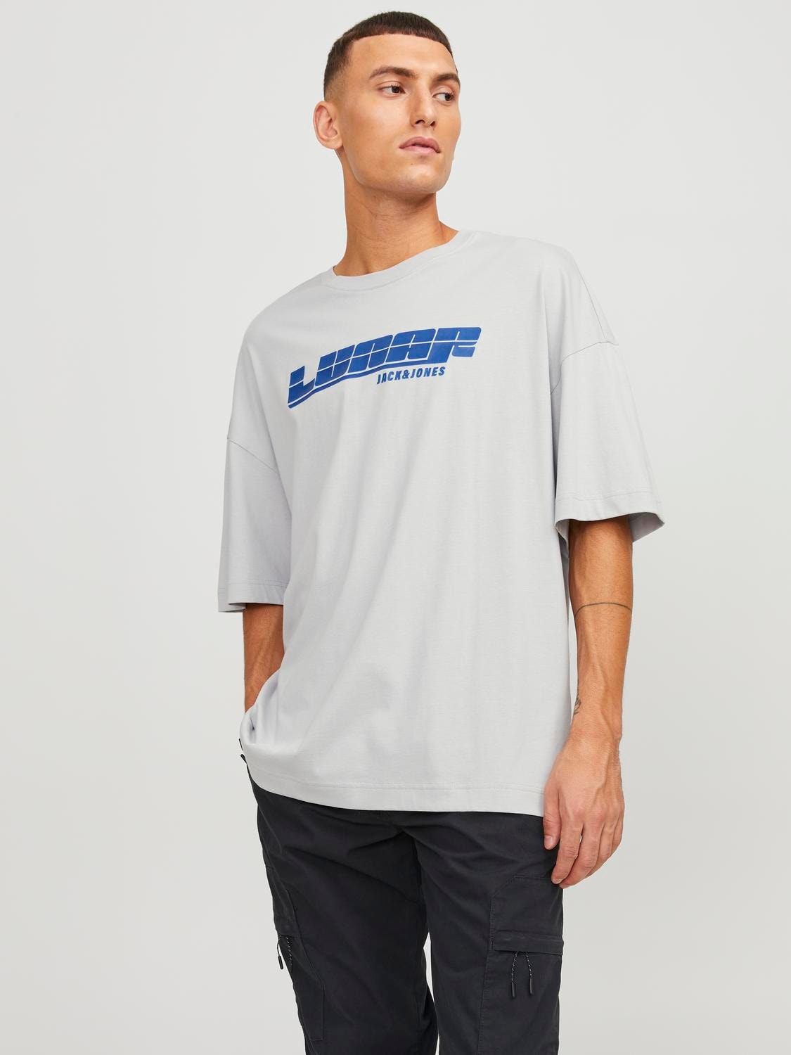 Jack & Jones Nadruk Okrągły dekolt T-shirt -High-rise - 12247086