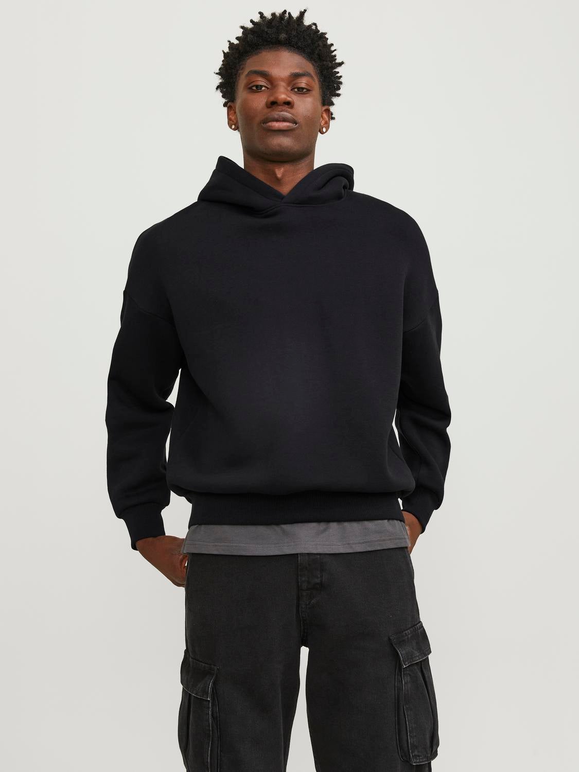 Black plain hoodie discount mens