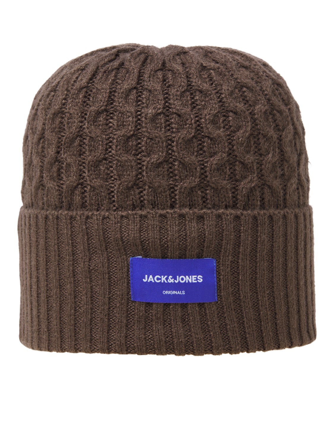 Bonnet uni en maille avec logo Jack & Jones