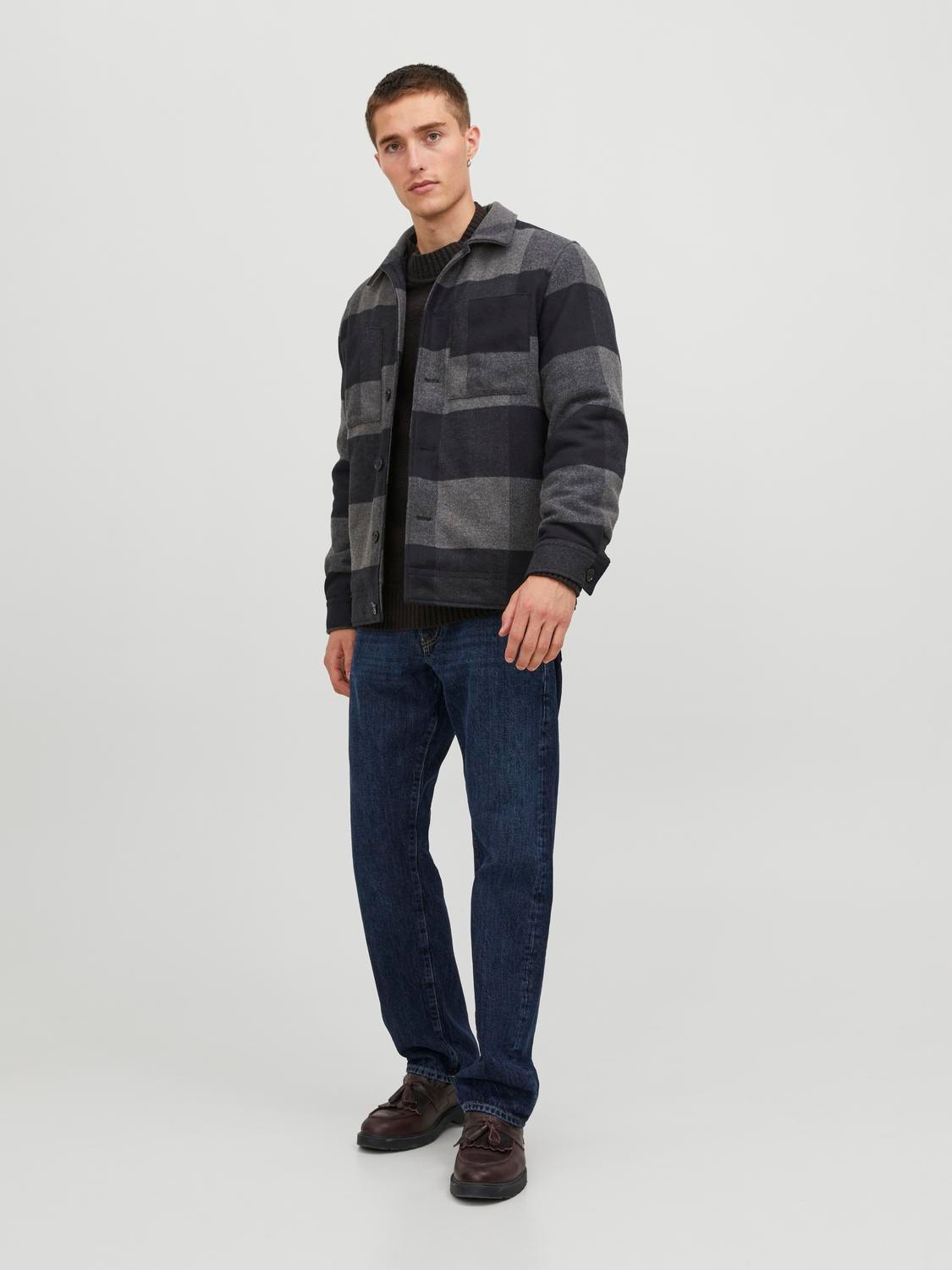 Jack & Jones Regular Fit Košile Shacket -Black - 12247333