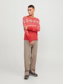 Jack & Jones Pull en maille à col rond -Rococco Red - 12247340