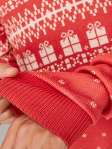 Jack & Jones Karácsony Személyzeti nyakú pulóver -Rococco Red - 12247340