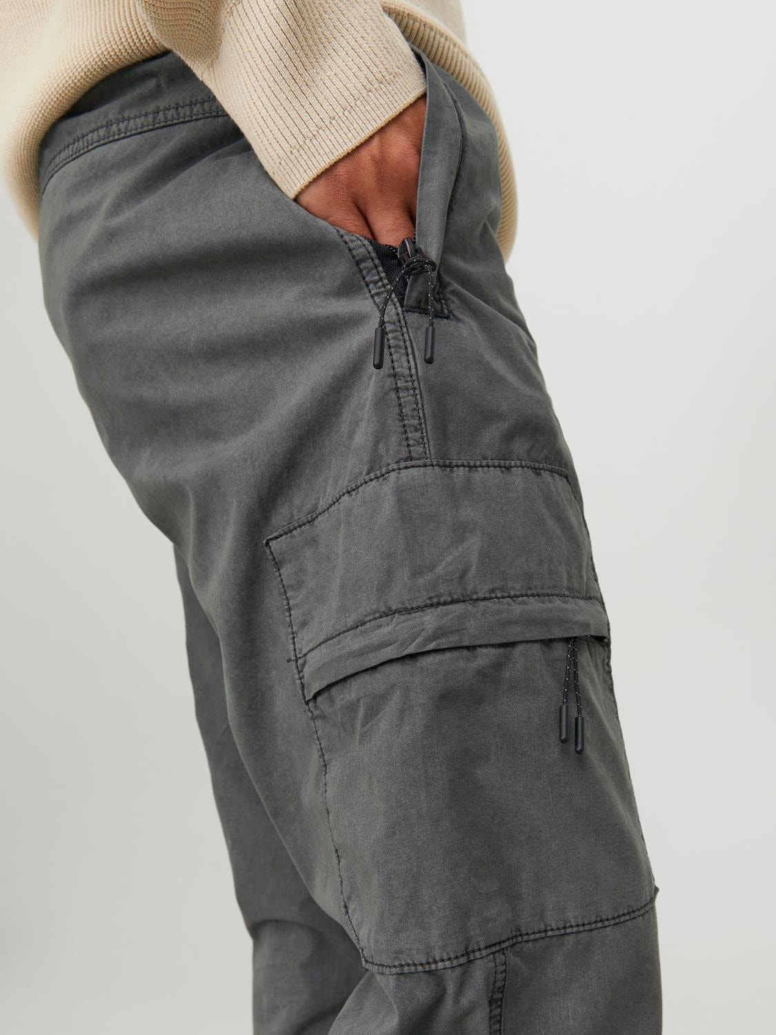 Slim Tapered Cargo Pants - Grey