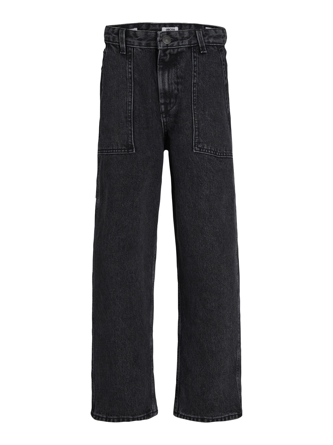 Jack & Jones JJICHRIS JJUTILITY MF 823 Relaxed Fit Jeans For boys -Black Denim - 12247379
