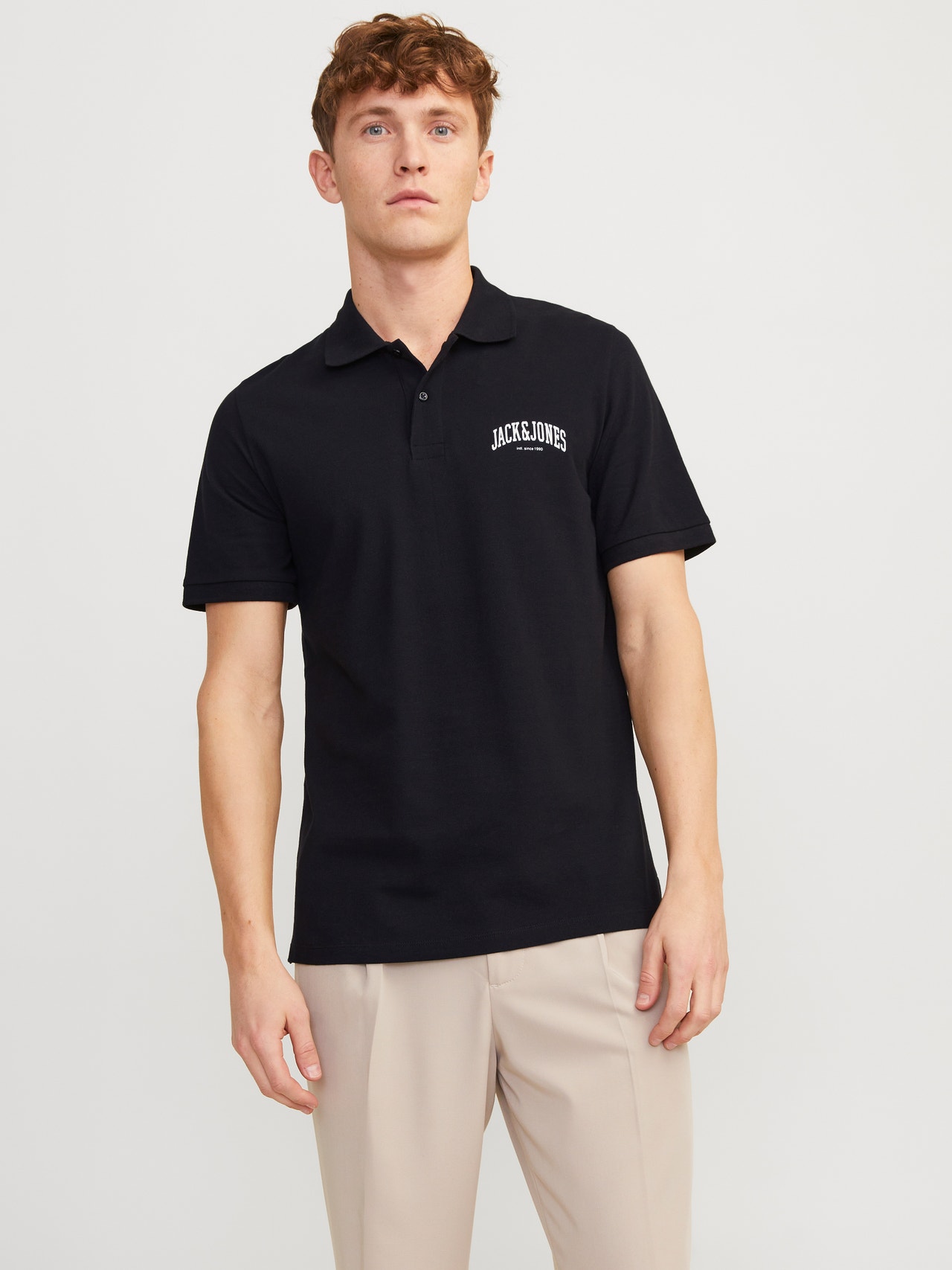 Jack & Jones Gedruckt Polo T-shirt -Black - 12247387