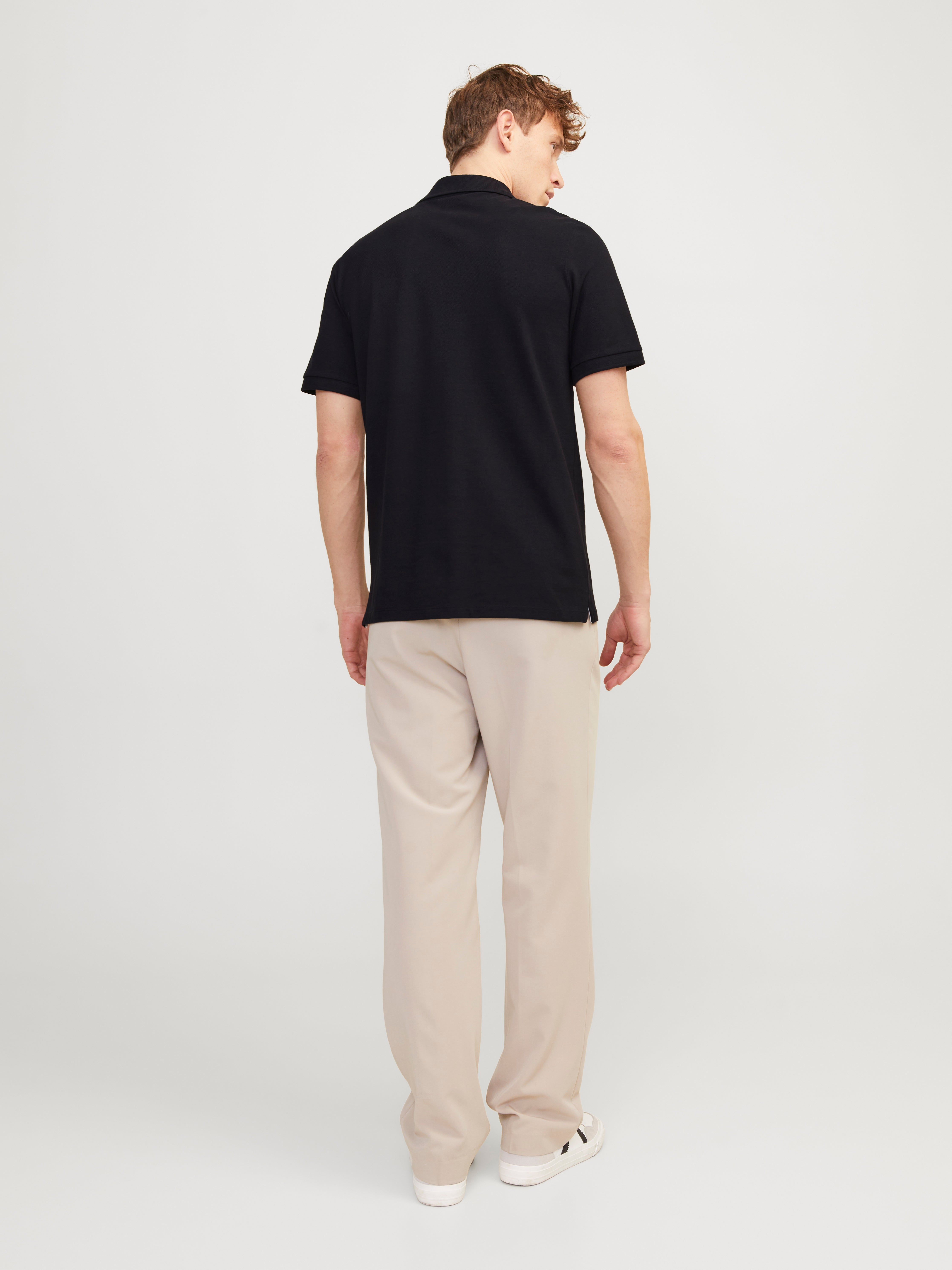 Printed Polo T-shirt | Black | Jack & Jones® 