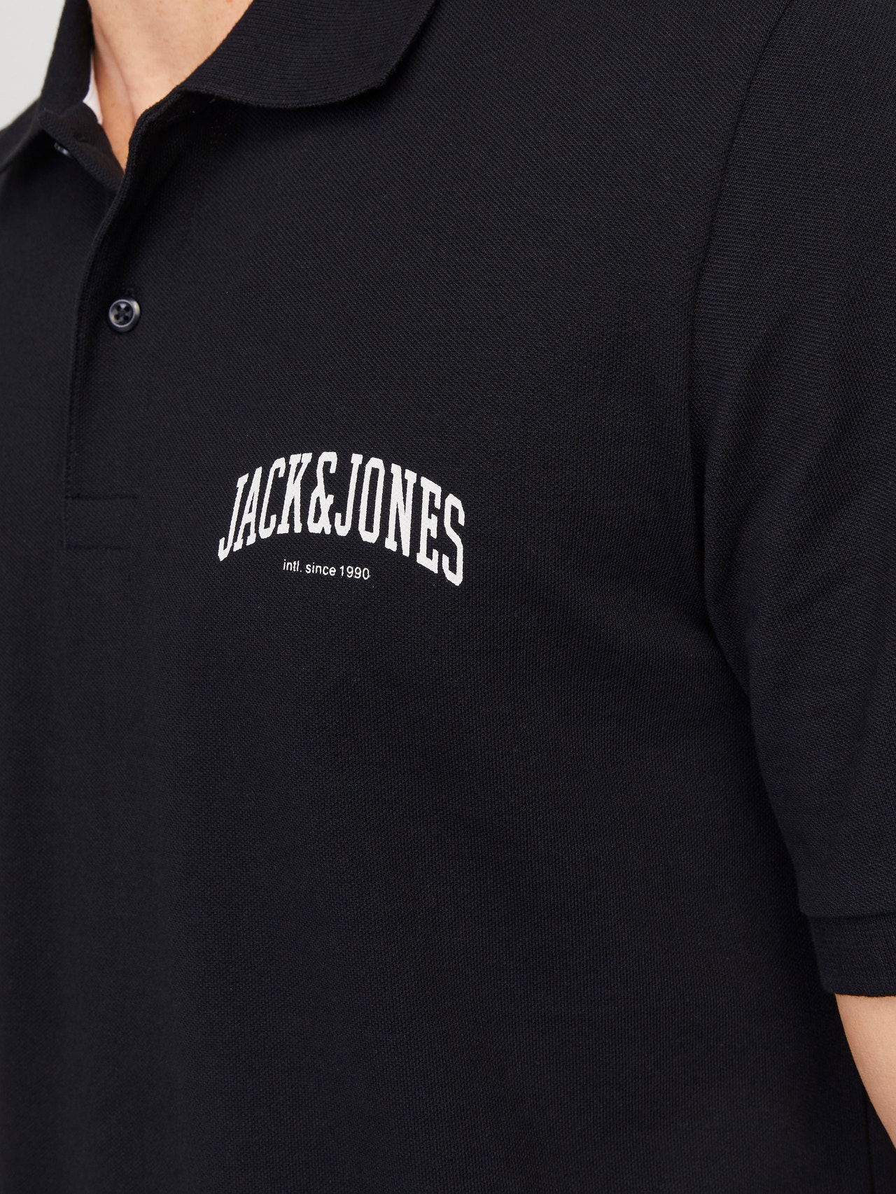 Jack & Jones Trükitud Polo T-särk -Black - 12247387