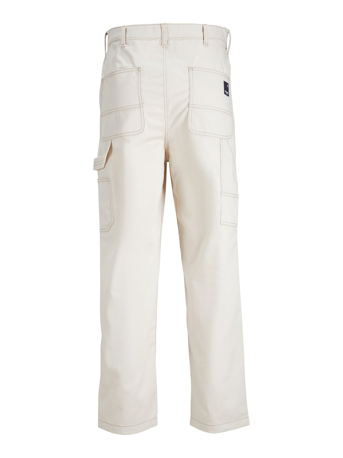 Bene Kleed White Loose Fit Cotton Parachute Cargo Trousers