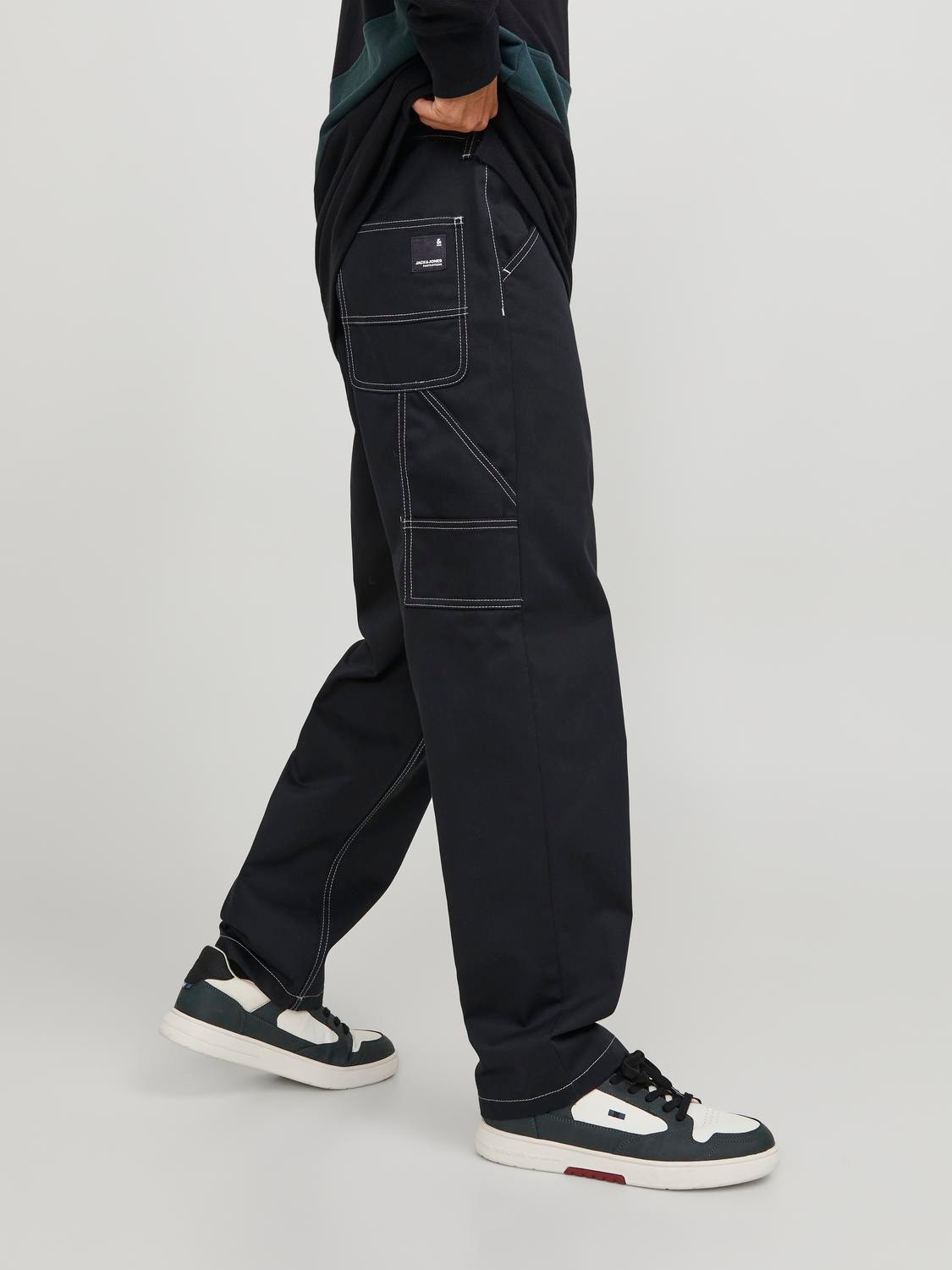 Jack & Jones Loose Fit „Cargo“ stiliaus kelnės -Black - 12247473
