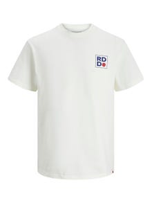 Jack & Jones RDD Logo Rundhals T-shirt -Egret - 12247475
