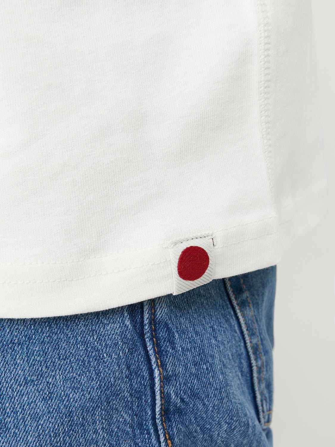 Jack & Jones RDD Logo Ümmargune kaelus T-särk -Egret - 12247475