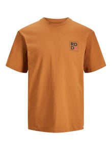 Jack & Jones RDD Logo O-hals T-skjorte -Caramel Café - 12247475