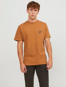 Jack & Jones RDD Logo Pyöreä pääntie T-paita -Caramel Café - 12247475