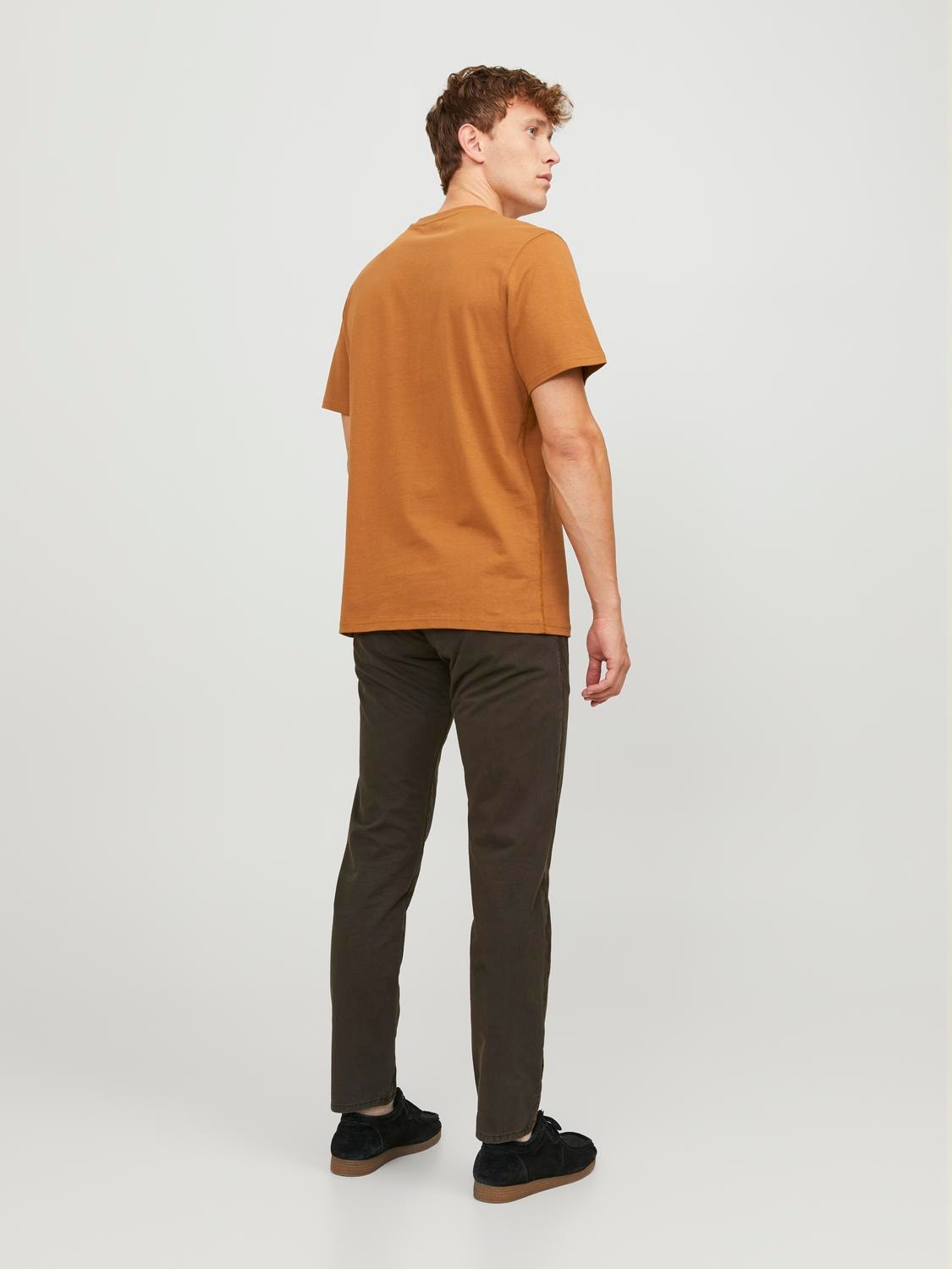 Jack & Jones RDD Logo O-hals T-skjorte -Caramel Café - 12247475