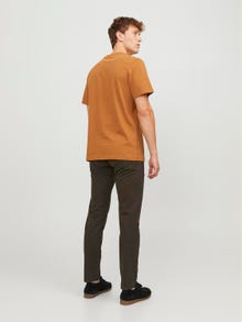 Jack & Jones RDD Logo Rundhals T-shirt -Caramel Café - 12247475