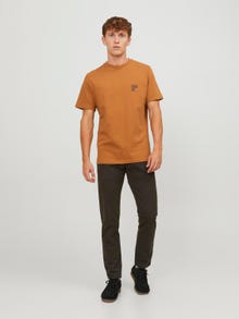 Jack & Jones RDD Logo Rundhals T-shirt -Caramel Café - 12247475