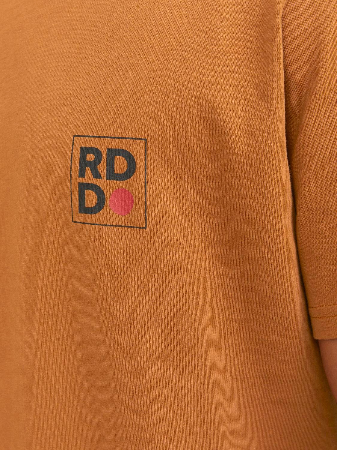 Jack & Jones RDD Logotyp Rundringning T-shirt -Caramel Café - 12247475