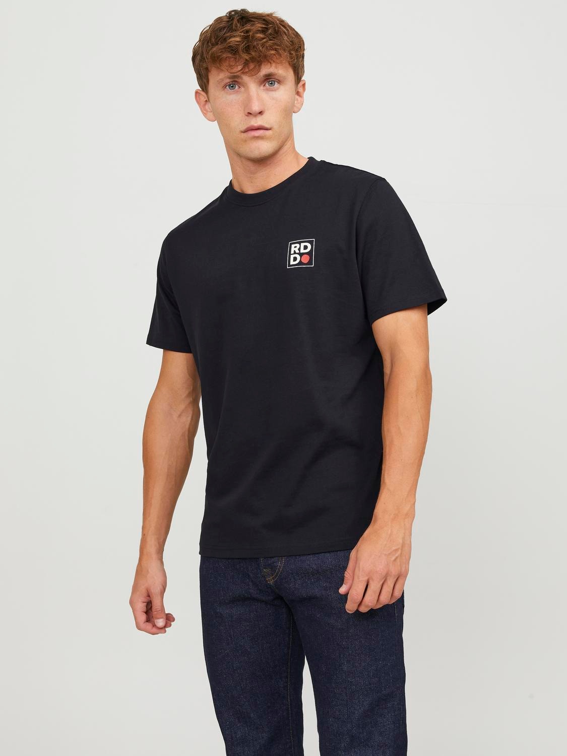 Jack & Jones RDD T-shirt Logo Decote Redondo -Black - 12247475