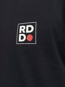 Jack & Jones RDD Logo Ümmargune kaelus T-särk -Black - 12247475