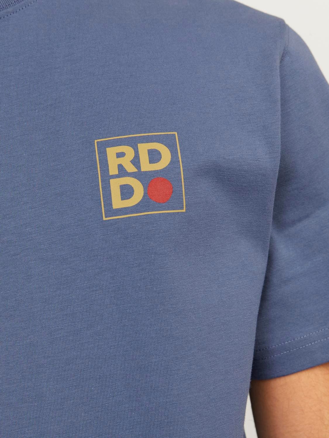 Jack & Jones RDD Z logo Okrągły dekolt T-shirt -Vintage Indigo - 12247475