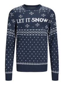 Jack & Jones X-mas Svetr s okrouhlým výstřihem Junior -Sky Captain - 12247507