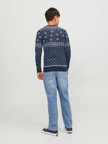 Jack & Jones X-mas Svetr s okrouhlým výstřihem Junior -Sky Captain - 12247507