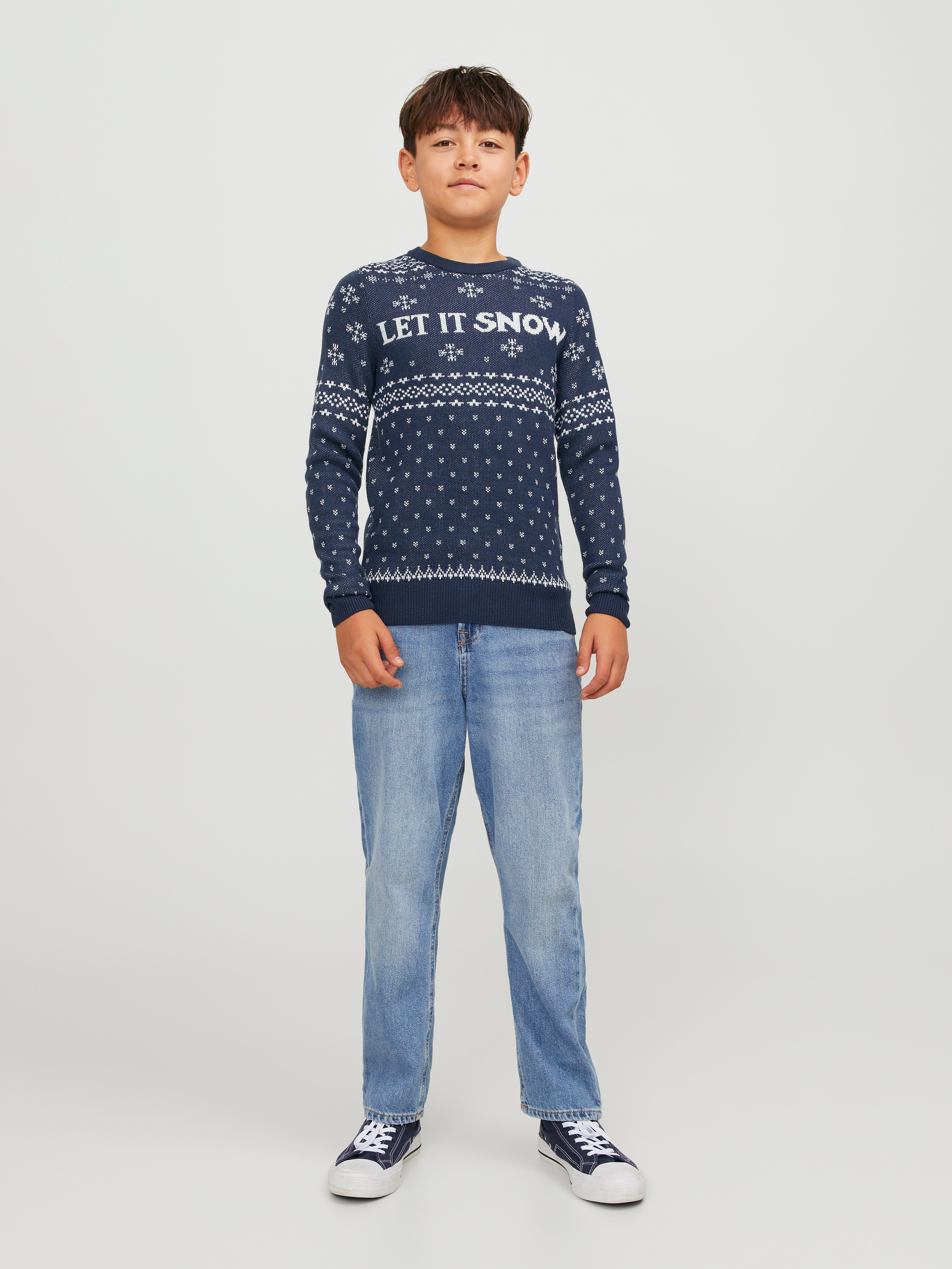Pull Manches Longues Enfant Garçon/fille - Col Rond - Taille 12-16 Ans - Confortable Pour L'école