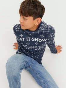 Jack & Jones X-mas Svetr s okrouhlým výstřihem Junior -Sky Captain - 12247507