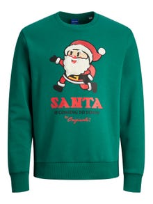 Jack & Jones X-mas Bluza z okrągłym dekoltem -Alpine Green - 12247523