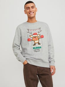 Jack & Jones X-mas Sweatshirt met ronde hals -Light Grey Melange - 12247523