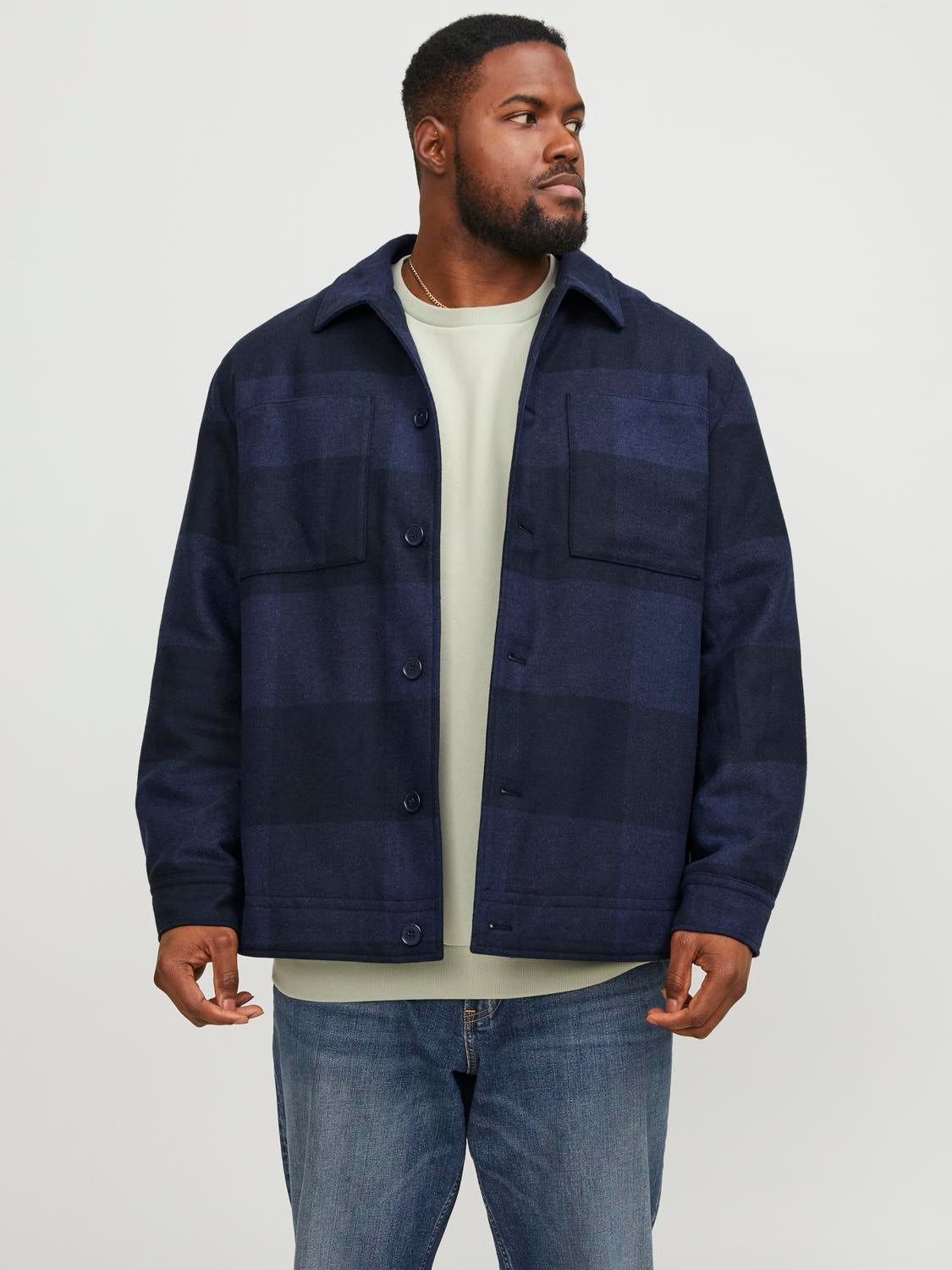 Plus Size Overshirt | Dark Blue | Jack & Jones®