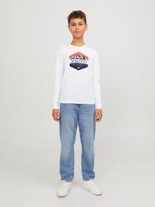 Jack & Jones Logo T-skjorte For gutter -Bright White - 12247581