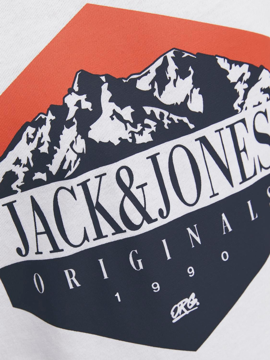 Jack & Jones Logo T-shirt For boys -Bright White - 12247581