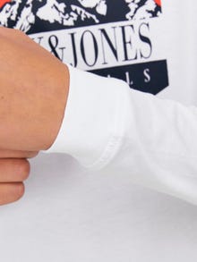 Jack & Jones Logo T-skjorte For gutter -Bright White - 12247581