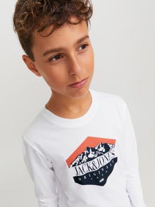 Jack & Jones T-shirt Logo Para meninos -Bright White - 12247581