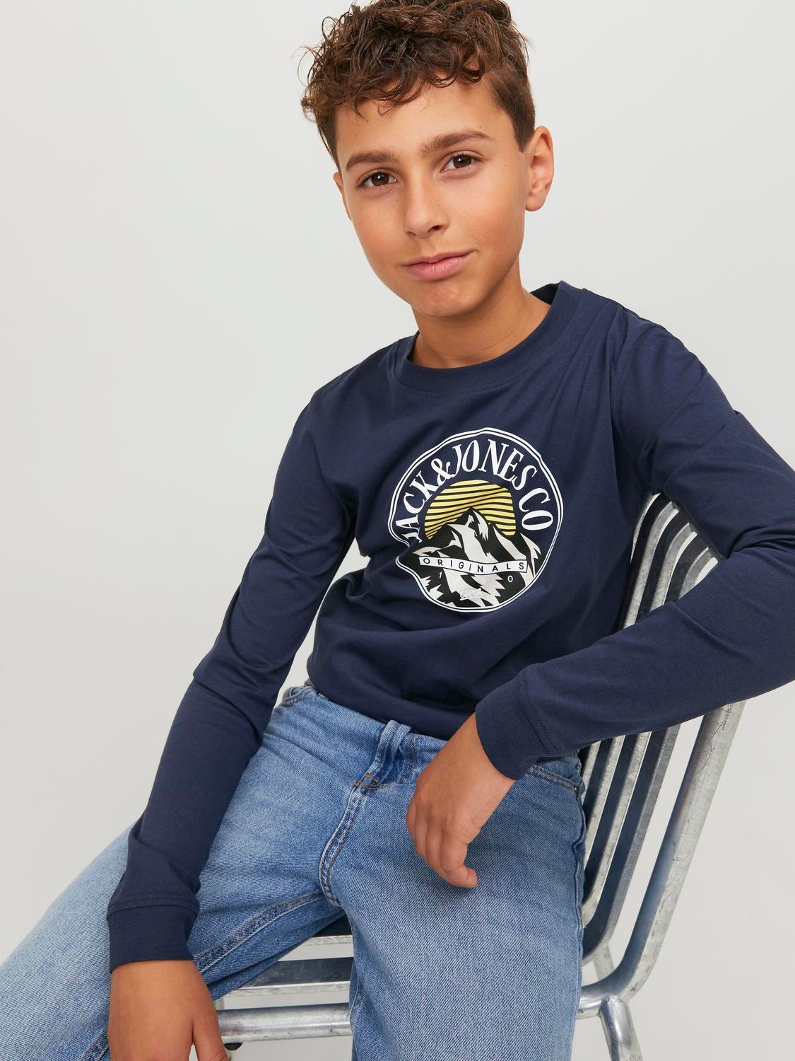 Jack & Jones Logotipas Marškinėliai For boys -Navy Blazer - 12247581