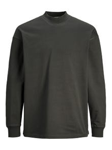 Jack & Jones Enfärgat Crewneck tröja -Black Sand - 12247596