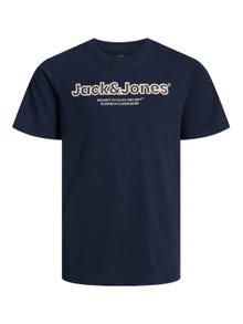 Jack & Jones Logo T-shirt For boys -Navy Blazer - 12247603