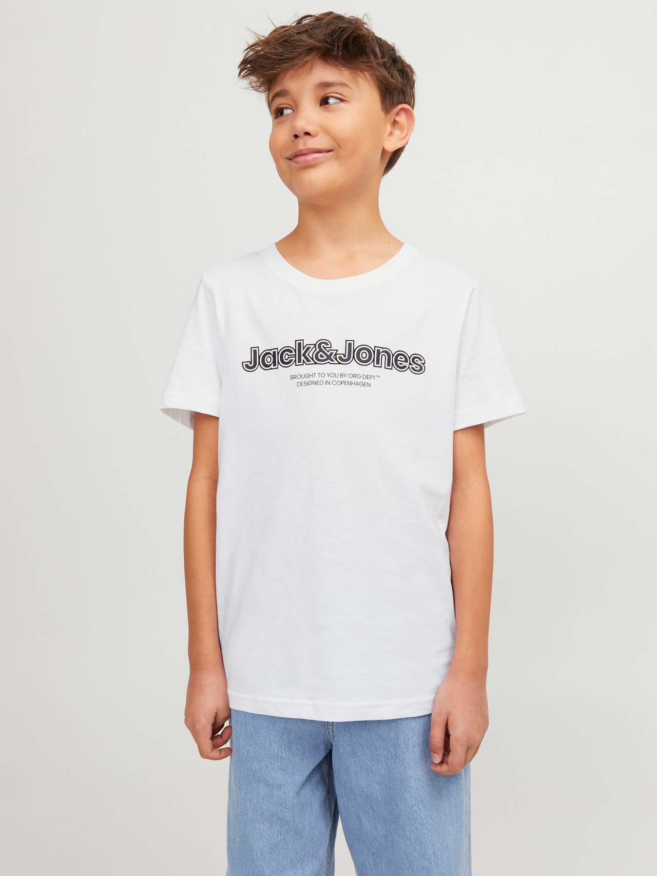 Jack & Jones Logo T-shirt Voor jongens -Bright White - 12247603