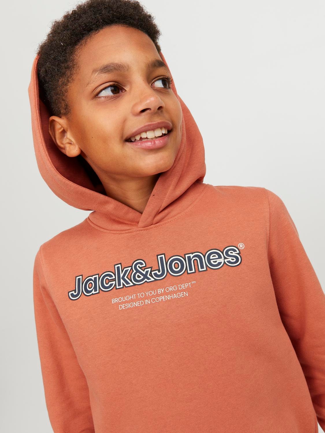 Jack & Jones Logo Kapuzenpullover Für jungs -Ginger - 12247614