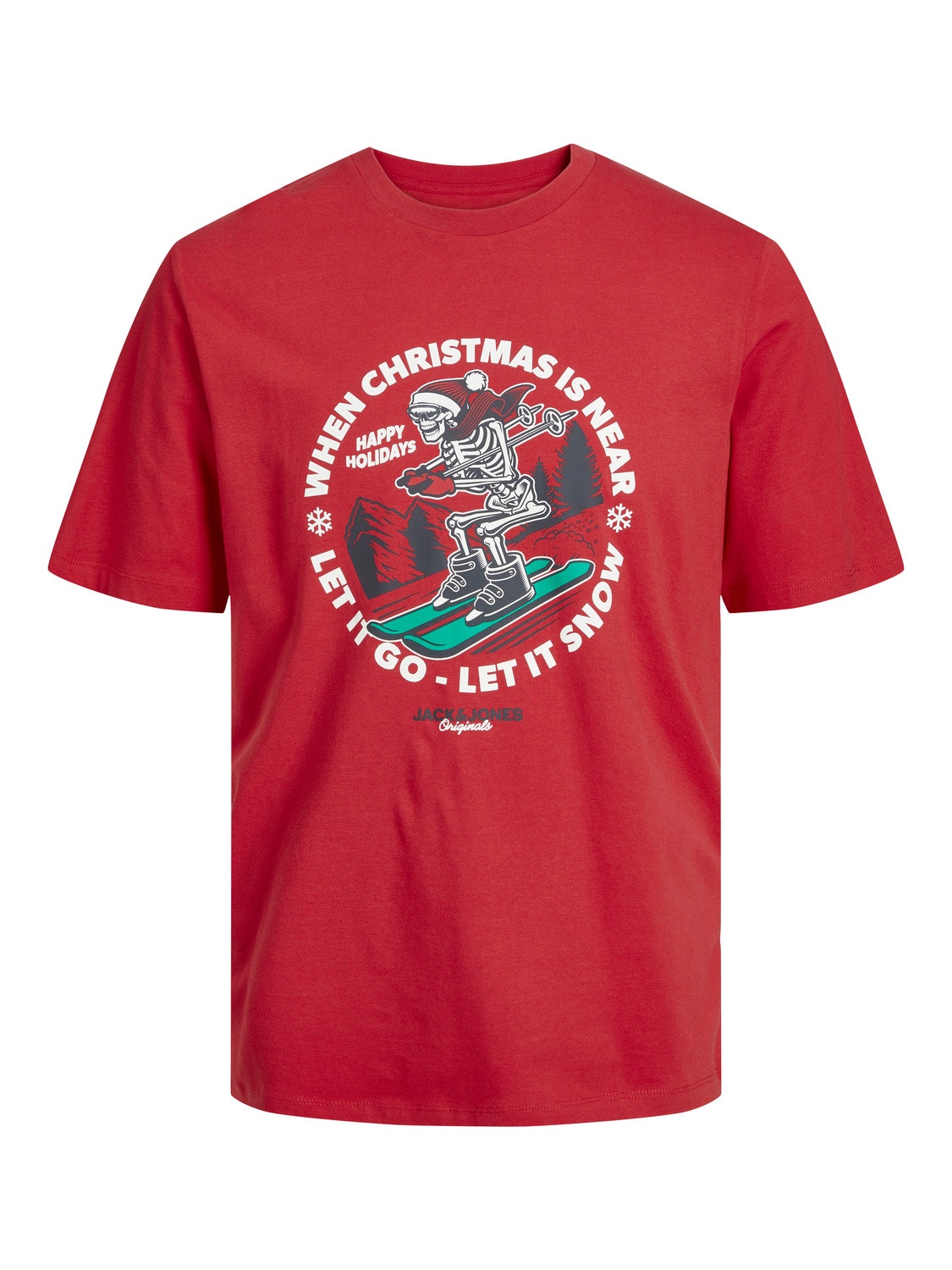Jack & Jones T-shirt X-mas Para meninos -Rococco Red - 12247645