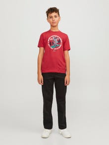 Jack & Jones X-mas T-skjorte For gutter -Rococco Red - 12247645