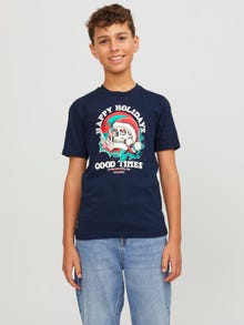 Jack & Jones X-mas T-skjorte For gutter -Navy Blazer - 12247645