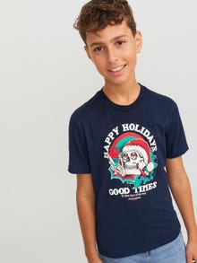 Jack & Jones T-shirt X-mas Para meninos -Navy Blazer - 12247645